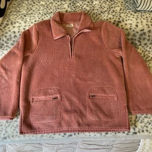 Madewell pink quarter zip fleece jacket medium
